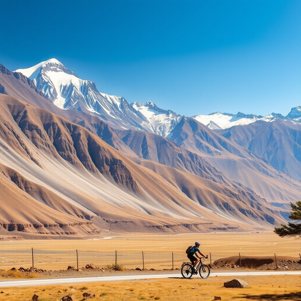 Breathtaking mountain landscapes and scenic cycling routes throughout Kyrgyzstan's diverse terrain and natural beauty